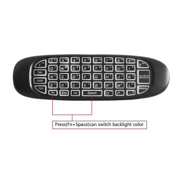 C120 RGB 7 Color Backlight Fly Air Mouse Wireless Backlit Keyboard G64 Rechargeable 2.4G Smart Remote control for Android Tv Box Keyboard Accessories - SW1hZ2U6MTU5Njk5NQ==