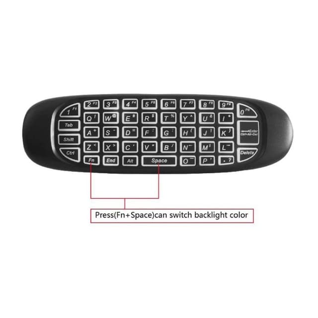 C120 RGB 7 Color Backlight Fly Air Mouse Wireless Backlit Keyboard G64 Rechargeable 2.4G Smart Remote control for Android Tv Box Keyboard Accessories