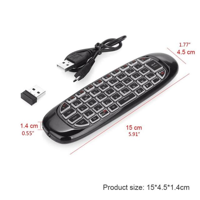 C120 RGB 7 Color Backlight Fly Air Mouse Wireless Backlit Keyboard G64 Rechargeable 2.4G Smart Remote control for Android Tv Box Keyboard Accessories - SW1hZ2U6MTU5Njk5Nw==