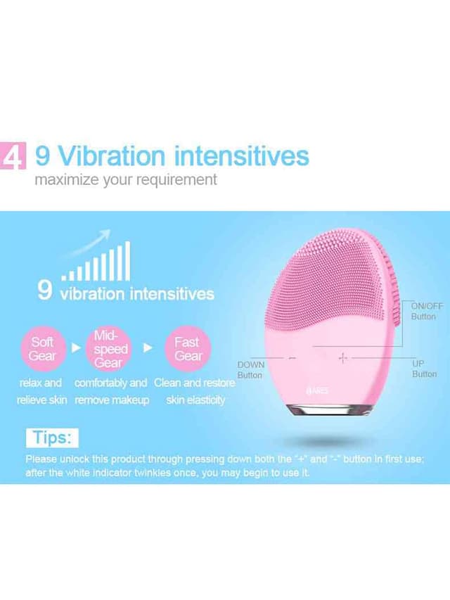 ARES ARES uLuna Facial Cleansing Brush Color Red