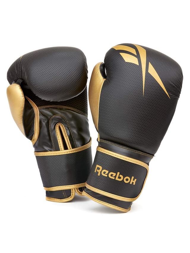 Reebok Fitness Retail Boxing Gloves Color Gold/BlackSize 12 Oz - SW1hZ2U6MTU0NTc5Mg==