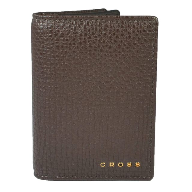 محفظة رجالية جلدية آر تي اس ومحفظة بطاقات الاعمال من كروس لون بني RTC MEN BUSINESS CARD CASE OAK BROWN