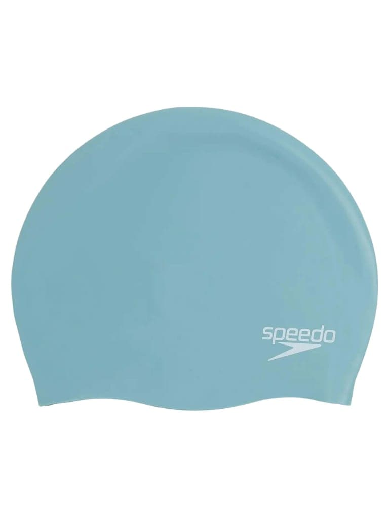 غطاء رأس للسباحة للبالغين مصنوع من السيليكون باللون الرمادي من سبيدو SPEEDO Adult Plain Moulded Silicone Cap Color Sage