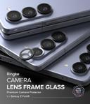 Ringke Camera Lens Frame Glass Protector Compatible with Samsung Galaxy Z Fold 5 (2023), Anti-Fingerprint Camera Lens Tempered Glass Covers and Aluminum Alloy Frames Adhesive Coating - Black - 325987