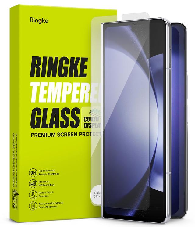 Ringke Cover Display Glass Compatible with Samsung Galaxy Z Fold 5 5G (2023) Screen Protector Tempered Glass 9H Hardness Full Coverage Bubble-free Anti Scratch Protective Film - - SW1hZ2U6MTU5NzA4OA==