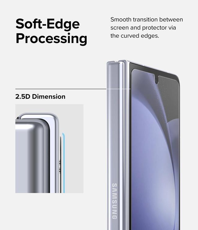 Ringke Cover Display Glass Compatible with Samsung Galaxy Z Fold 5 5G (2023) Screen Protector Tempered Glass 9H Hardness Full Coverage Bubble-free Anti Scratch Protective Film - - SW1hZ2U6MTU5NzA5OA==