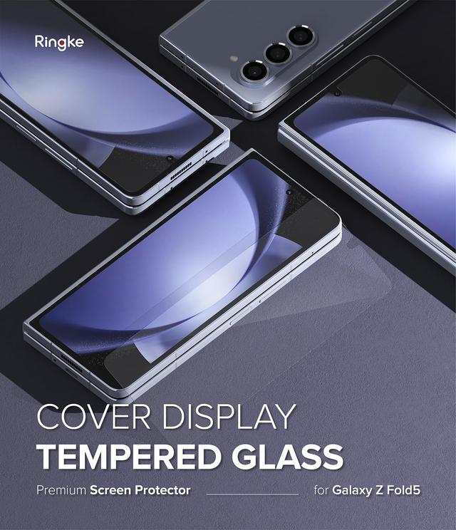 Ringke Cover Display Glass Compatible with Samsung Galaxy Z Fold 5 5G (2023) Screen Protector Tempered Glass 9H Hardness Full Coverage Bubble-free Anti Scratch Protective Film - - SW1hZ2U6MTU5NzEwMg==