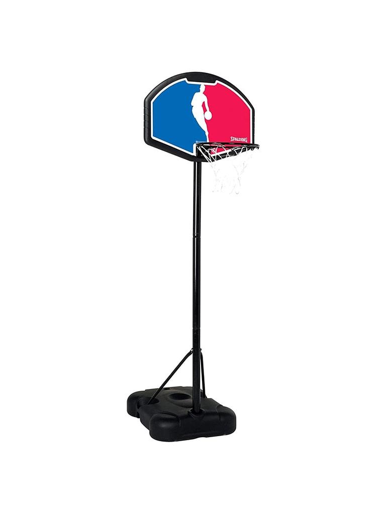 هوب كرة سلة للاطفال مع قاعدة قابلة لتعديل الارتفاع سبالدينج  Spalding NBA Logoman Jr. Basketball Stand Multi Color