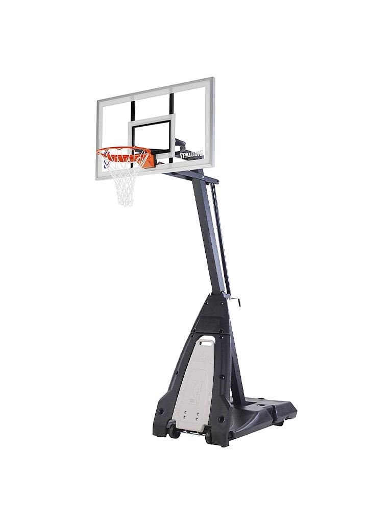 حامل قفص السلة المتنقل مع قاعدة قابلة لتعديل الارتفاع سبالدينج  Spalding The Beast Junior Glass Portable Basketball Hoop