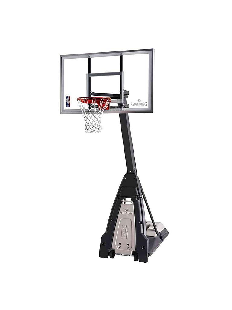 حامل كرة السلة مع لوحة خلفية بمقاس 60 انش سبالدينج Spalding Basketball Portable System 60 inch Glass Beast