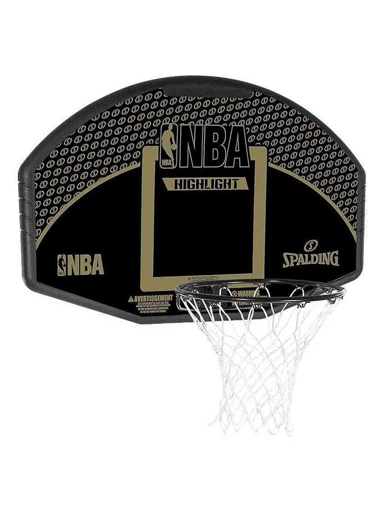 بورد كرة سلة مقاوم للصدأ سبالدينج أسود و ذهبي Spalding NBA Highlight Combo Backboard