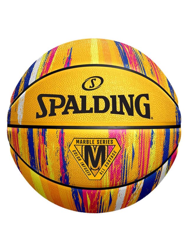 كرة سلة قياس 7  سبالدينج أصفر مع رسومات Spalding Marble Ball - 704473