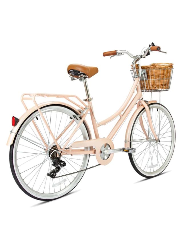 دراجة هوائية بحجم صغير وعجلة بمقاس 26 إنش باللون الخوخي سبارتان Spartan Platinum City Bike