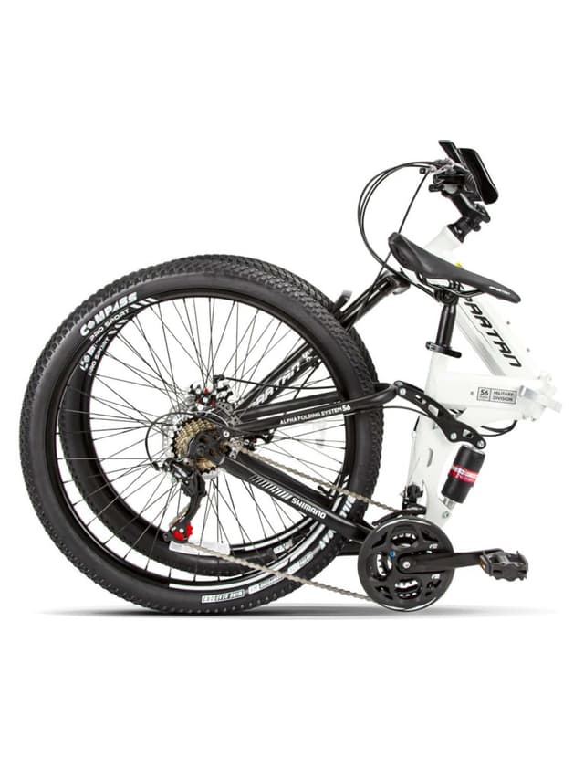 Spartan 26 inch Alpha Dual Sus Folding Bike Color White