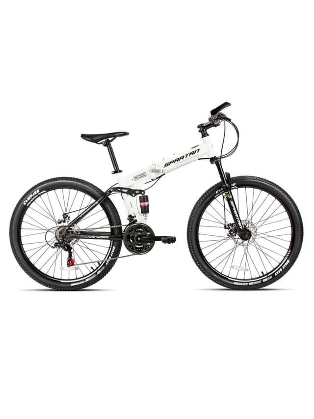 Spartan 26 inch Alpha Dual Sus Folding Bike Color White