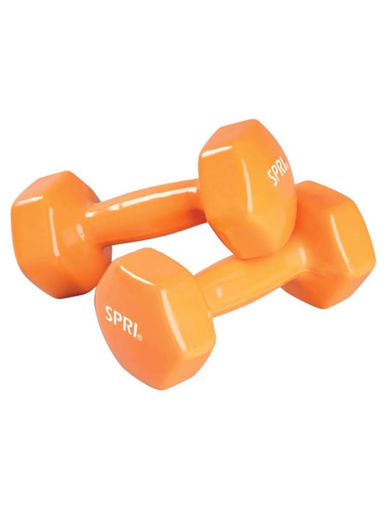 طقم دنابل 10 رطل عدد 2 لون برتقالي من سبري SPRI Vinyl Dumbbells Pair