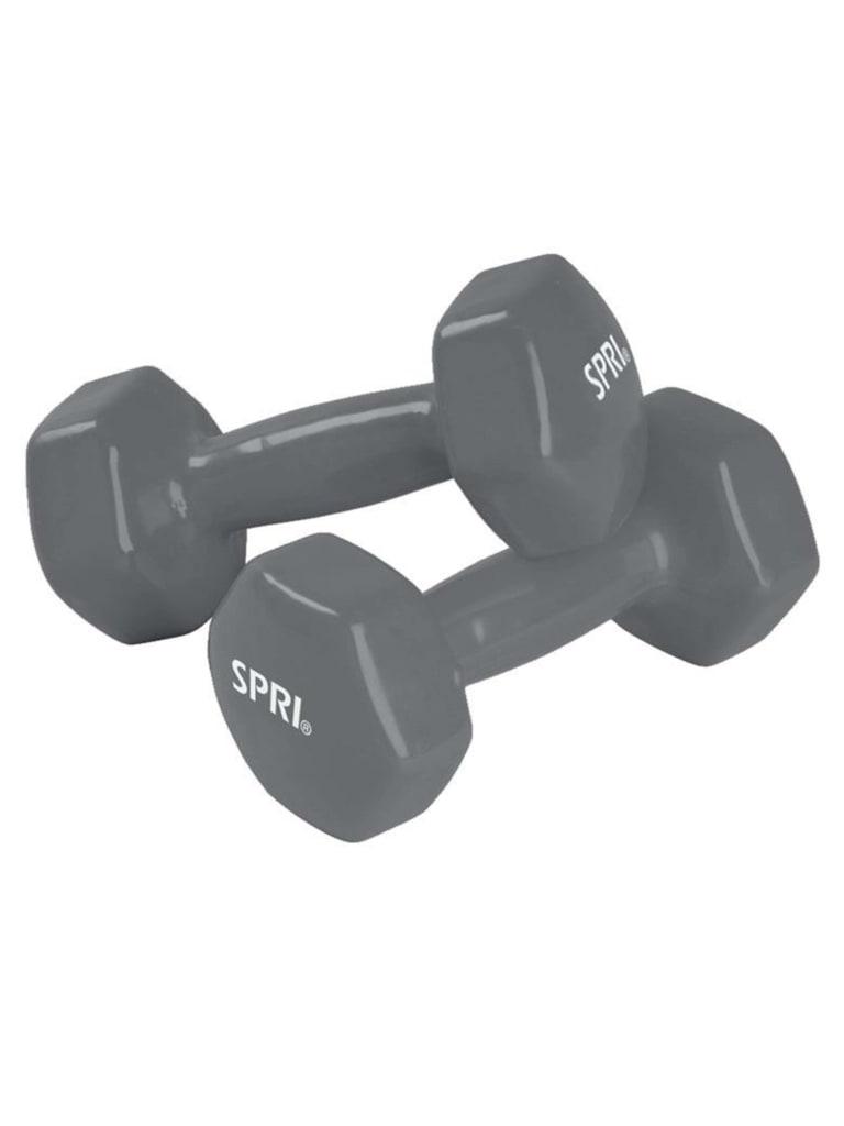 طقم دنابل 15 رطل عدد 2 لون أسود من سبري SPRI Vinyl Dumbbells Pair