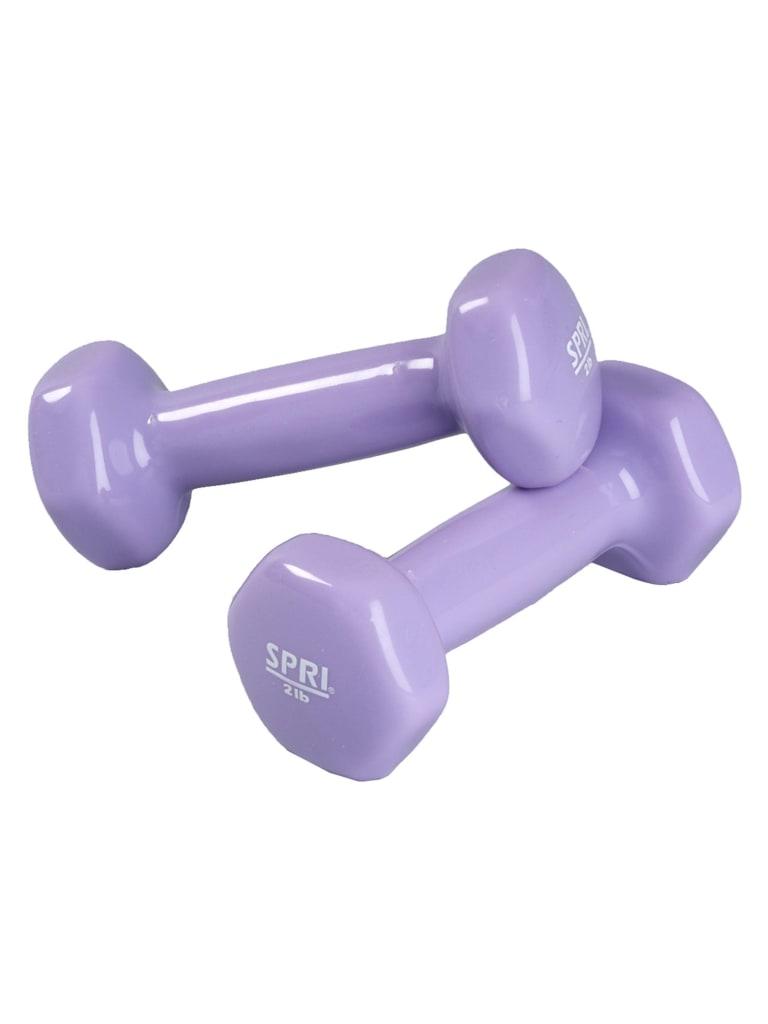 طقم دنابل 2 رطل عدد 2 لون نهدي من سبري SPRI Vinyl Dumbbells Pair