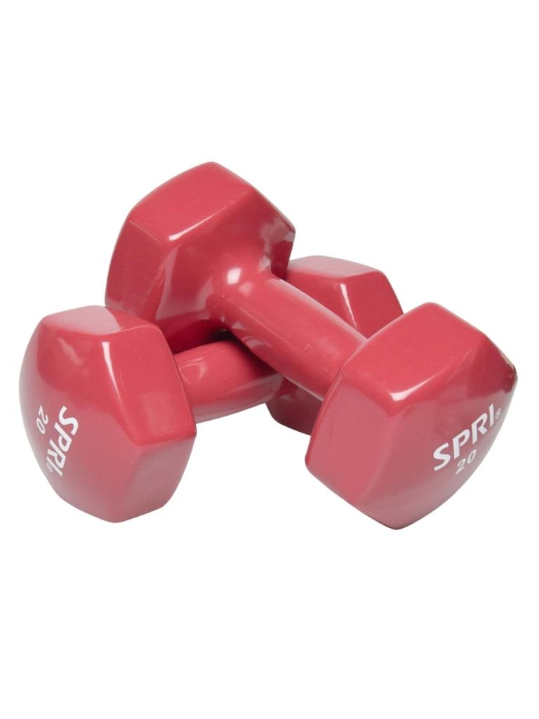 طقم دنابل 20 رطل عدد 2 لون أحمر من سبري SPRI Vinyl Dumbbells Pair