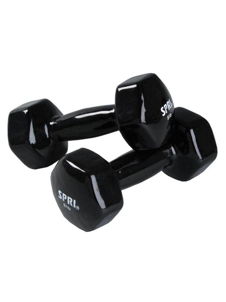 طقم دنابل 8 رطل عدد 2 لون أسود من سبري SPRI Vinyl Dumbbells Pair