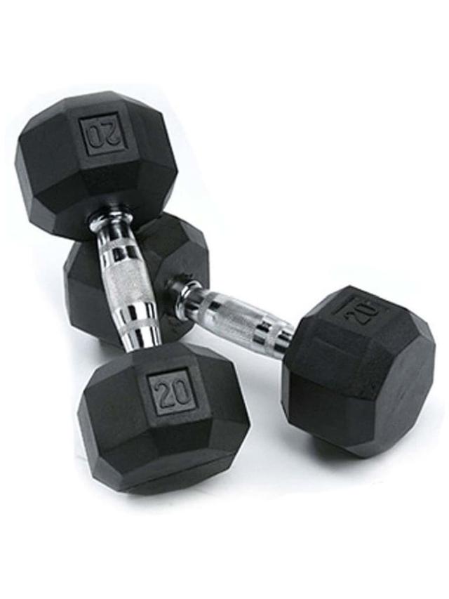 دمبل مطاطي 20 رطل سبري SPRI Deluxe Rubber Dumbbells Weight 20 Lb - SW1hZ2U6MTUzODkxNw==