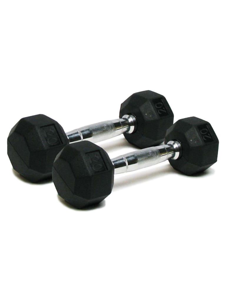 SPRI Deluxe Rubber Dumbbells Weight 20 LB