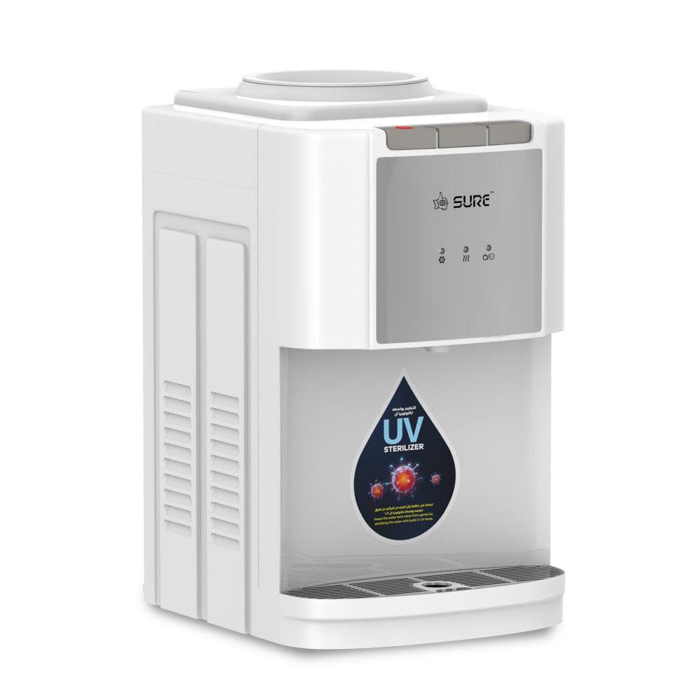 برادة مياة على الطاولة تحميل علوي بنظام تنقية بالأشعة فوق البنفسجية شور Sure Table Top Water Dispenser With UV