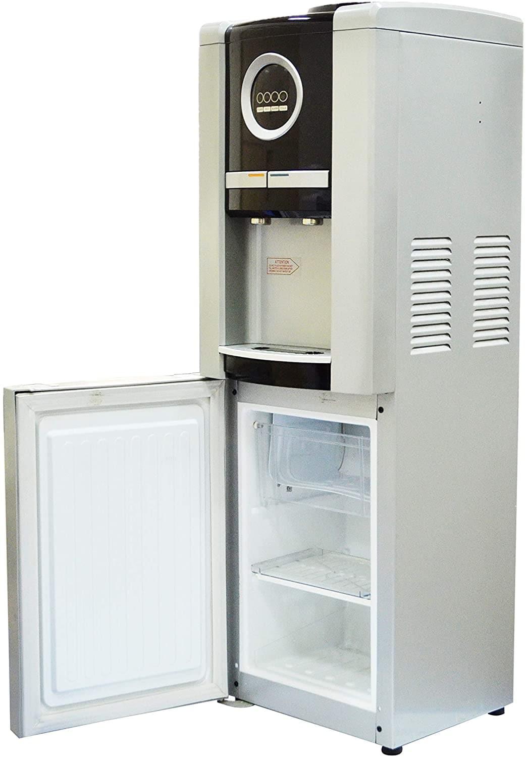 برادة ماء مع ثلاجة تحميل علوي صنبورين شور Sure Top Loading Water Dispenser With Refrigerator And Freezer