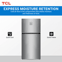 ثلاجة دولابي بابين 700 لتر فضي تي سي ال TCL 700 Litre Top Mount Refrigerator Inox P700TMN - SW1hZ2U6MTU1NTE3MA==