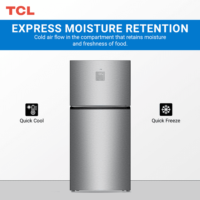 ثلاجة دولابي بابين 700 لتر فضي تي سي ال TCL 700 Litre Top Mount Refrigerator Inox P700TMN - SW1hZ2U6MTU1NTE3MA==