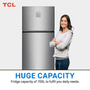 ثلاجة دولابي بابين 700 لتر فضي تي سي ال TCL 700 Litre Top Mount Refrigerator Inox P700TMN - SW1hZ2U6MTU1NTE3Mg==