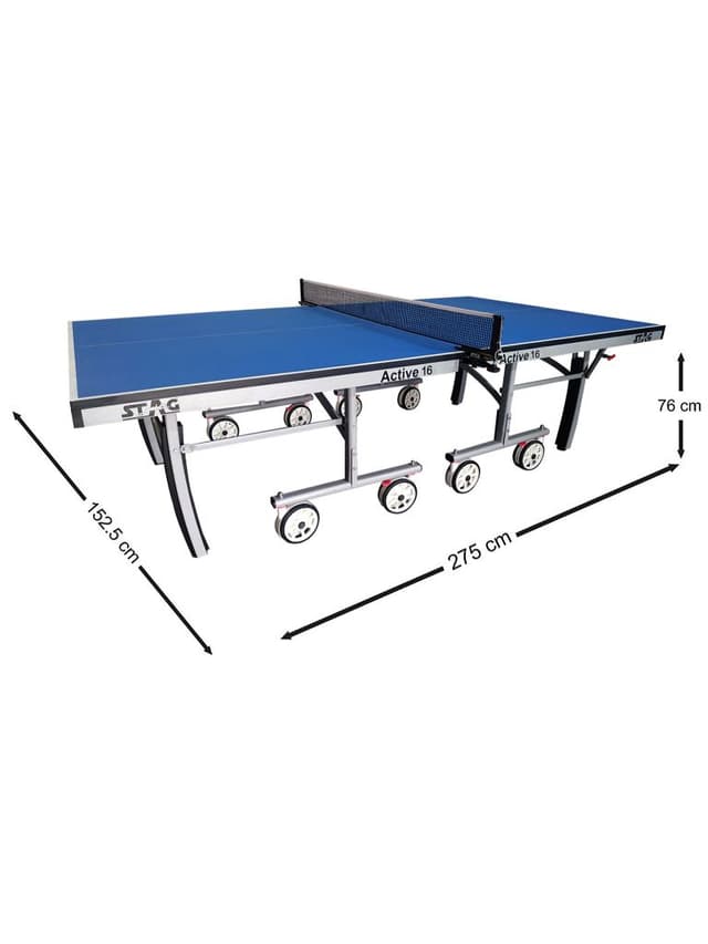 طاولة تنس الطاولة بينغ بونغ سماكة 16 من ستاغ Stag - Active 16 Table Tennis Table - 302540