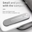 O Ozone Laptop Extension Phone Holder, Premium Aluminum Adjustable Laptop Side Mount Magnetic Clip Holder, Computer Monitor Expansion Bracket, Slim Portable Foldable Smartphone Stand- Silver