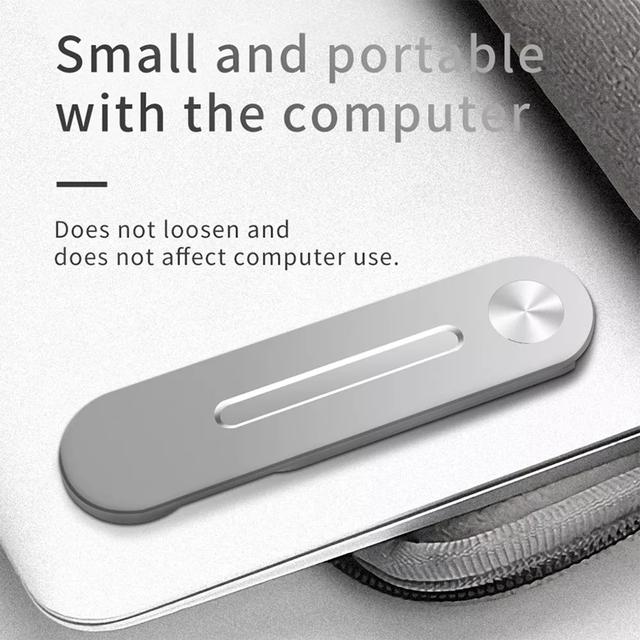 O Ozone Laptop Extension Phone Holder, Premium Aluminum Adjustable Laptop Side Mount Magnetic Clip Holder, Computer Monitor Expansion Bracket, Slim Portable Foldable Smartphone Stand- Silver