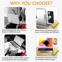 O Ozone Laptop Extension Phone Holder, Premium Aluminum Adjustable Laptop Side Mount Magnetic Clip Holder, Computer Monitor Expansion Bracket, Slim Portable Foldable Smartphone Stand- Silver