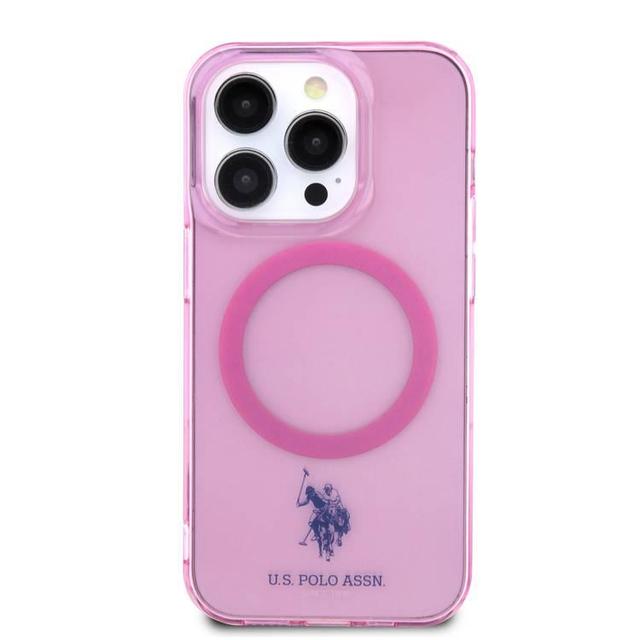 كفر آيفون 14 برو ماكس مع ماج سيف بولو U.S.Polo Assn. Magsafe DH Hard Case for iPhone 14 Pro Max (6.7") - Pink - SW1hZ2U6MTYxMDgxNw==
