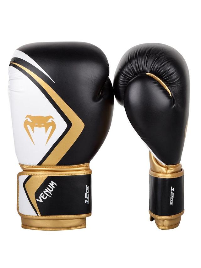 قفازات ملاكمة جلد صناعي 10 أونصة أسود وأبيض وذهبي فينوم Venum Contender 2.0 Boxing Glove - SW1hZ2U6MTU0NTkxOQ==