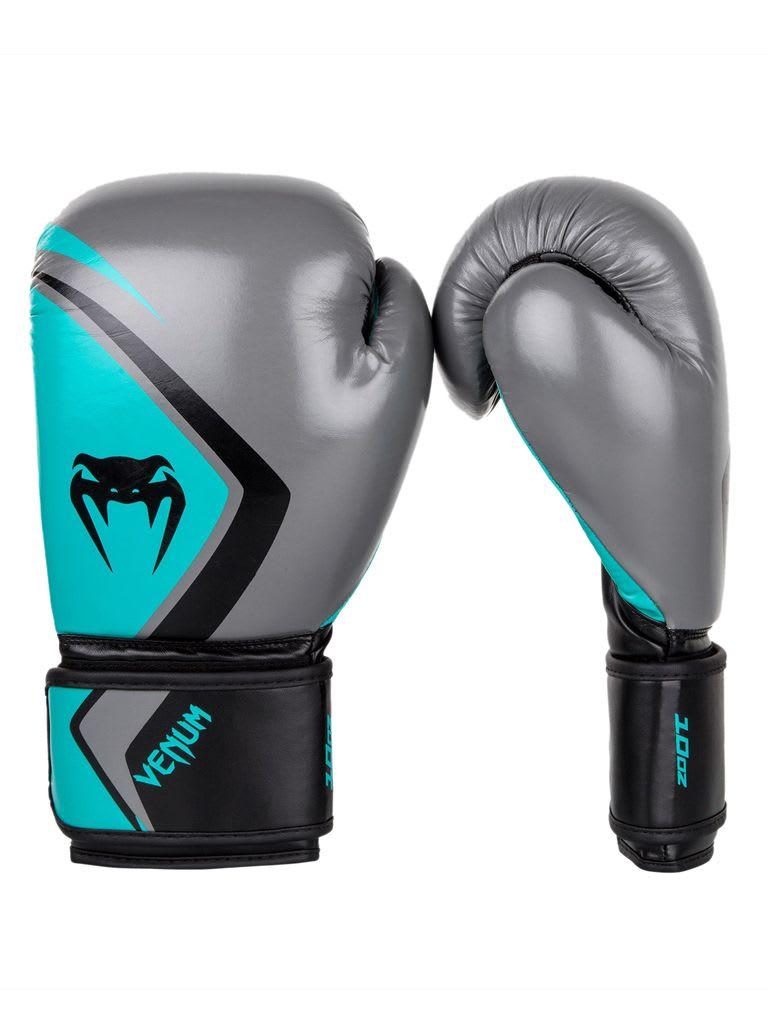Venum Contender 2.0 Boxing Glove Color Grey/Turquoise/BlackSize 12 Oz