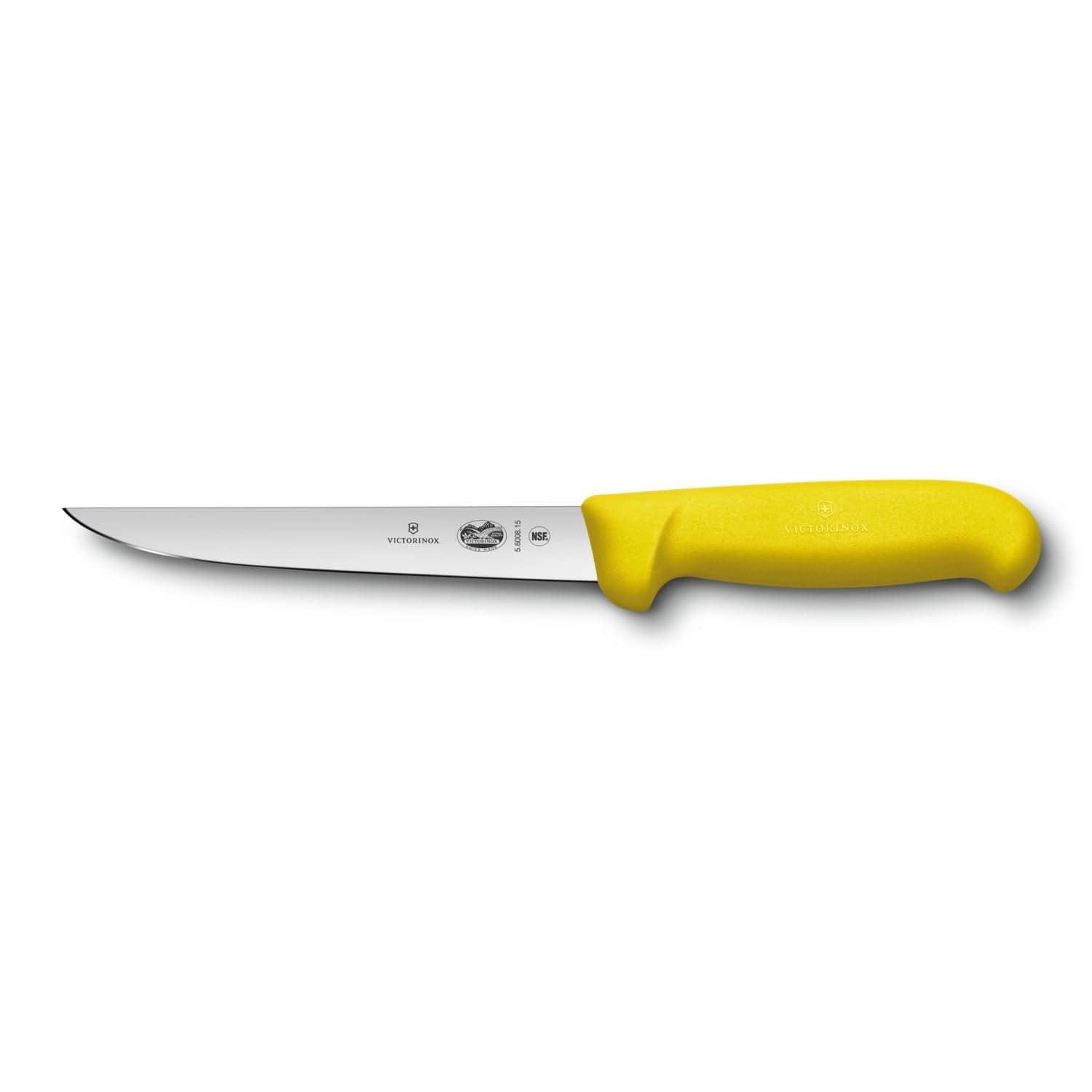 سكينة مطبخ 15 سم أصفر فيكترونوكس Victorinox Fibrox Straight Wide Blade Boning Knife Yellow 15cm