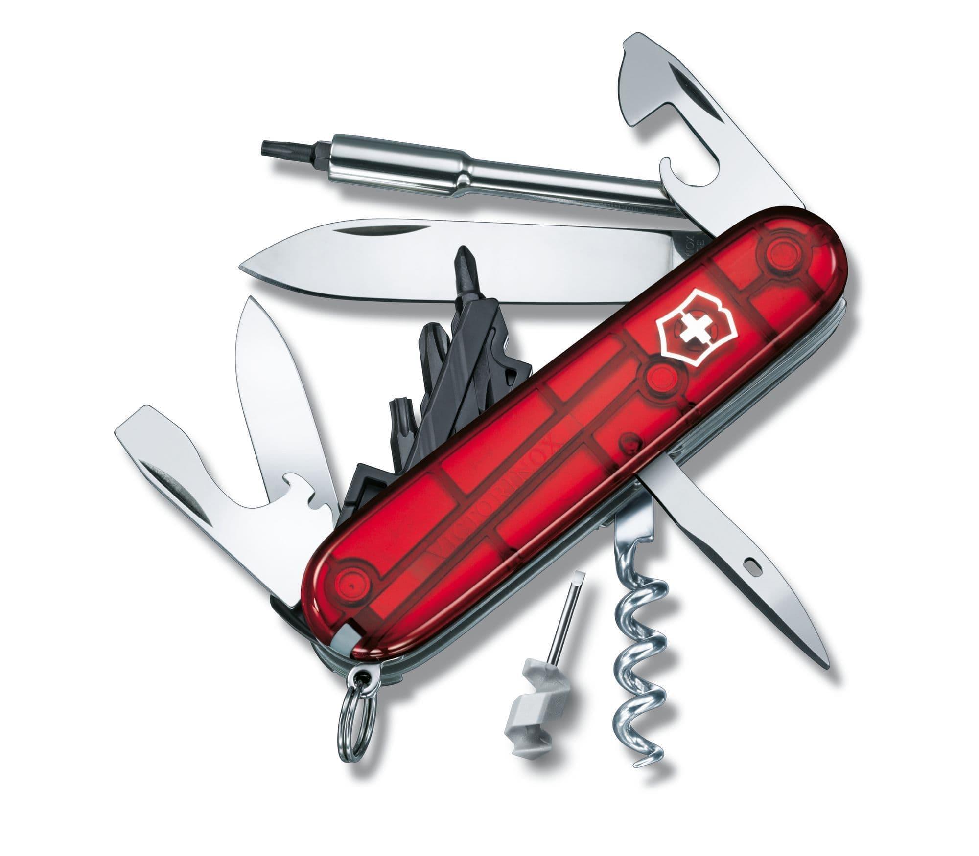 Victorinox Swiss Army Knife Cybertool 91mm Red Translusant With 27 Functions - 1.7605.T