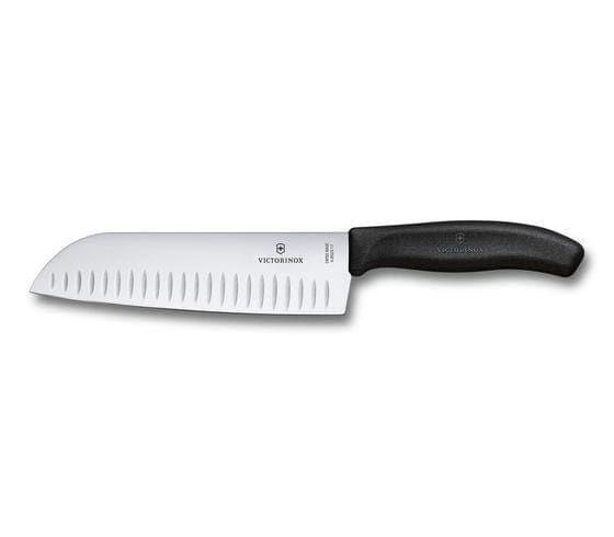 Victorinox Swiss Classic Chef's Knife Santoku Fluted Edge, Fibrox Handle, Blade 17cm - 6.8523.17G