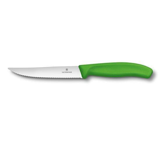 سكين مطبخ 12 سم أخضر فيكترونوكس Victorinox Swiss Classic Gourmet Steak & Pizza Knife Wavy Edge Green Nylon Handle Blade 12cm