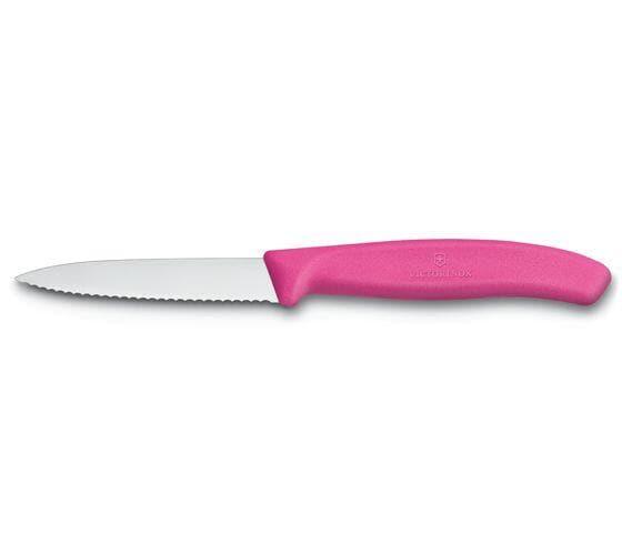 سكين تقشير 10 سم زهري فيكترونوكس Victorinox Swiss Classic Paring Knife Pink Wavy Edge Nylon Handle Blade 10cm