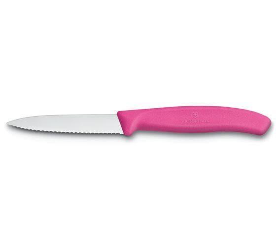 سكين تقشير 10 سم زهري فيكترونوكس Victorinox Swiss Classic Paring Knife Pink Wavy Edge Nylon Handle Blade 10cm - SW1hZ2U6MTU4ODY2Ng==
