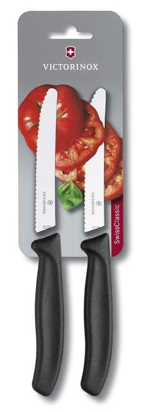 طقم سكين مسنن للطماطم واللحوم فيكتورنوكس Victorinox Tomato & Sausage Knife Wavy Edge Round Tip Set