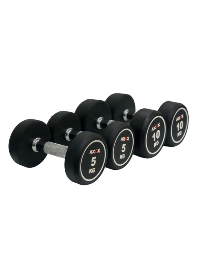 طقم دنابل بأوزان 2.5 حتى 25 كجم لون أسود من اكسوكس فيتنس Axox Fitness Round Dumbbell - SW1hZ2U6MTUwODk4Nw==