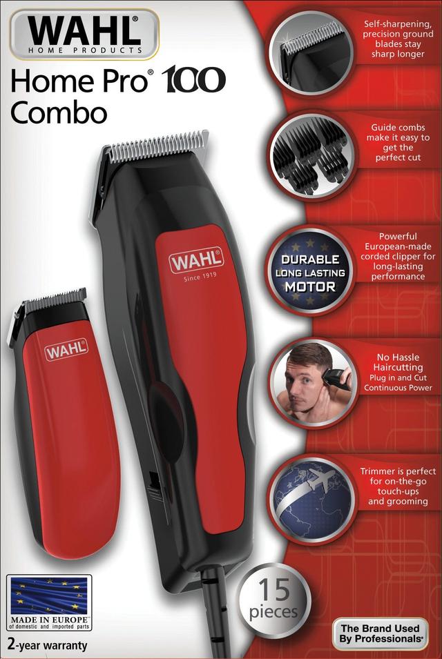 ماكينه حلاقه شعر راس مع ماكينة حلاقة صغيرة أسود وأحمر وال Wahl Black And Red Easy Cut Hair Cutting Kit - SW1hZ2U6MTU3NzEzMw==