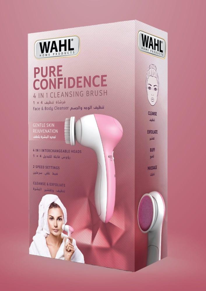 جهاز تنظيف البشرة للنساء مع رأس تقشير وال WAHL PURE CONFIDENCE 4 in 1 CLEANSING BRUSH FOR FACE & BODY