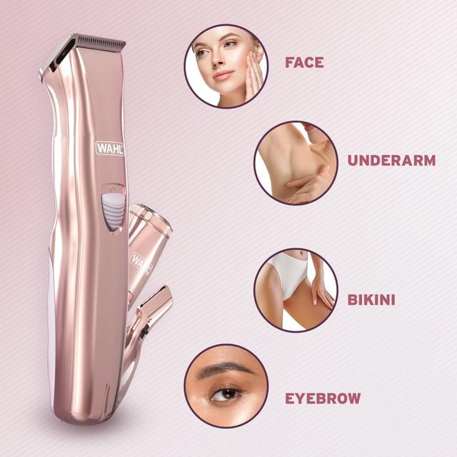 ماكينة حلاقة نسائية لشعر الوجه والجسم لاسلكية 3 رؤوس زهري وال WAHL PURE CONFIDENCE 4 in 1 CORDLESS FACE & BODY HAIR REMOVER - SW1hZ2U6MTU3NjM5Ng==