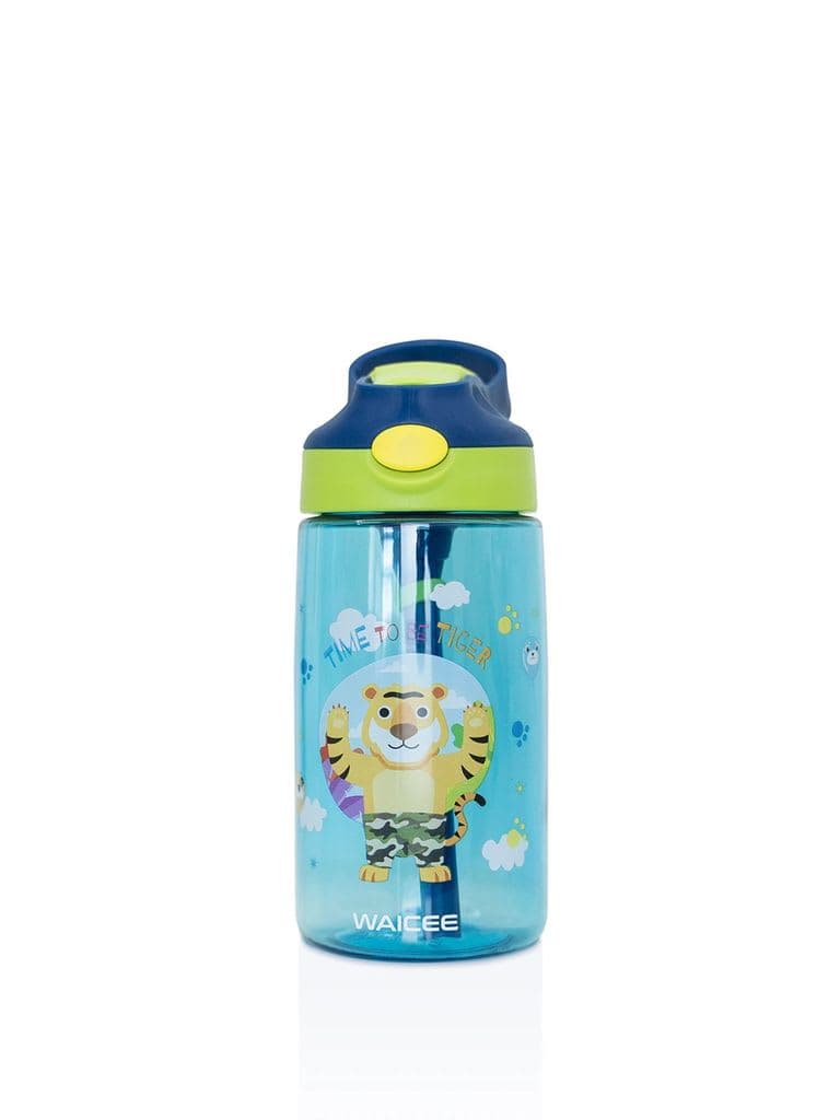 زمزمية ماء للاطفال 500 مل بلاستيك مع قشة ازرق وايسي WAICEE Kids Water Bottle